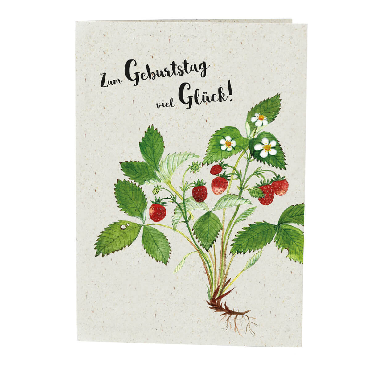 Klappkarte Walderdbeere (Geburtstag)
