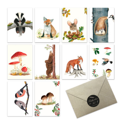 Postkarten Set "Waldspaziergang"