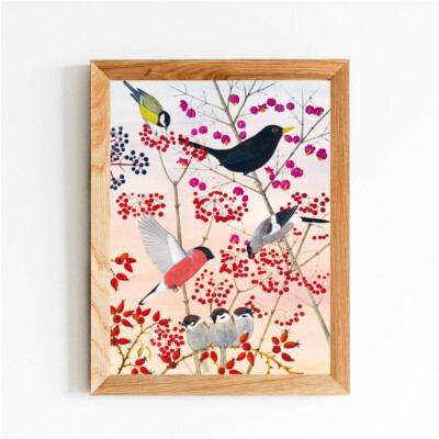Kunstdruck "Vogelwelt"